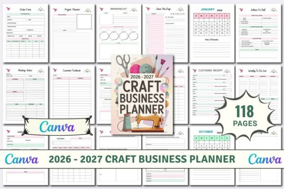 Download 2026 - 2027 Craft Business Planner KDP - Business planner Collection