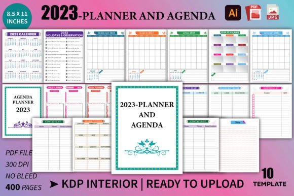 Download Editable KDP Planner and Agenda 2023 - 2023 Collection