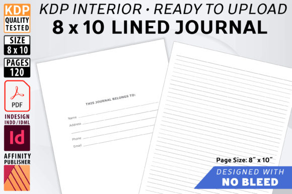 Download 8 X 10 Lined Journal - NO BLEED - Lined Collection