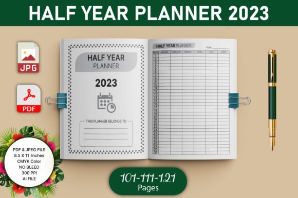 Download Half Year Planner 2023 KDP Interior - 2023 Collection