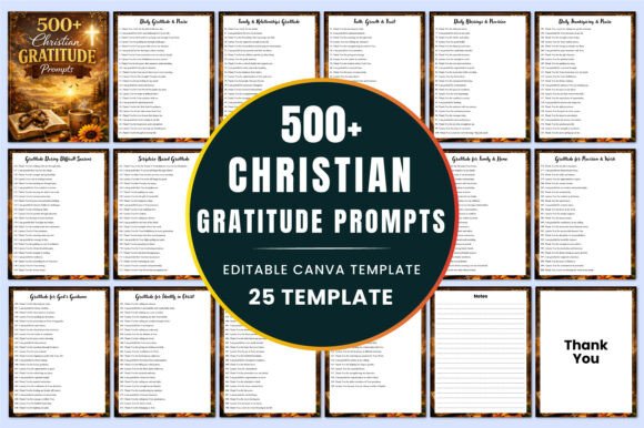 Download 500+ Christian Gratitude Prompts KDP - Gratitude prompts Collection