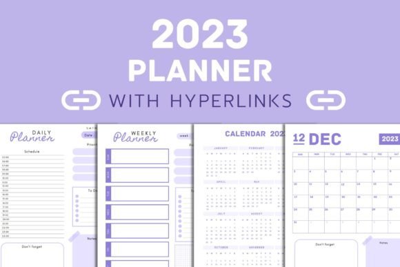 Download 2023 Planner with Hyperlinks : Purple - 2023 Collection