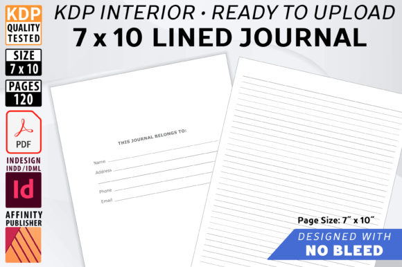 Download 7 X 10 Lined Journal - NO BLEED - Lined Collection